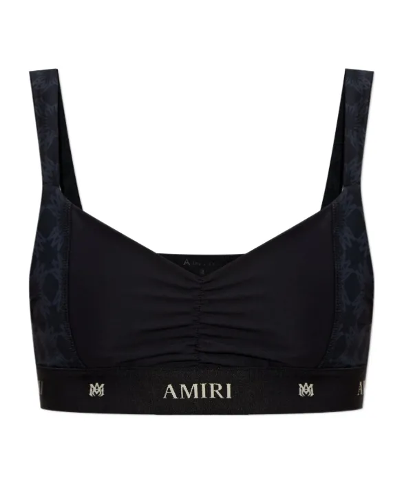 Amiri Ruched Logo Band Top