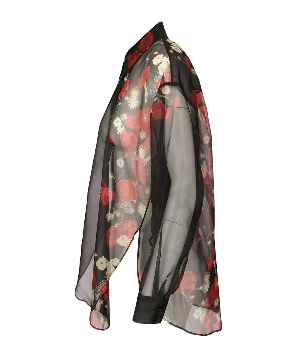 Khaite Floral Printed Long Sleeved Shirt