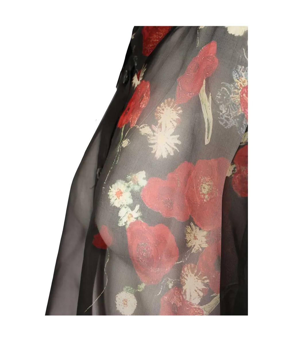 Khaite Floral Printed Long Sleeved Shirt