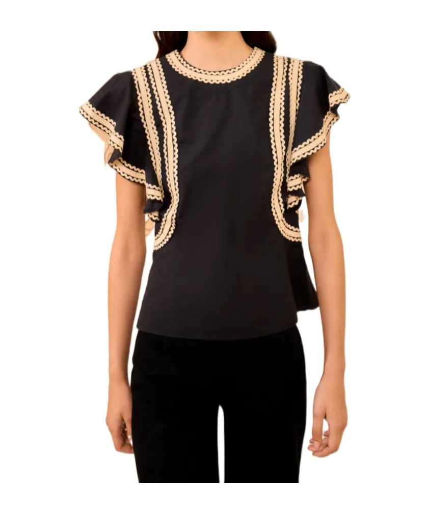 Anora Flutter Sleeve Top