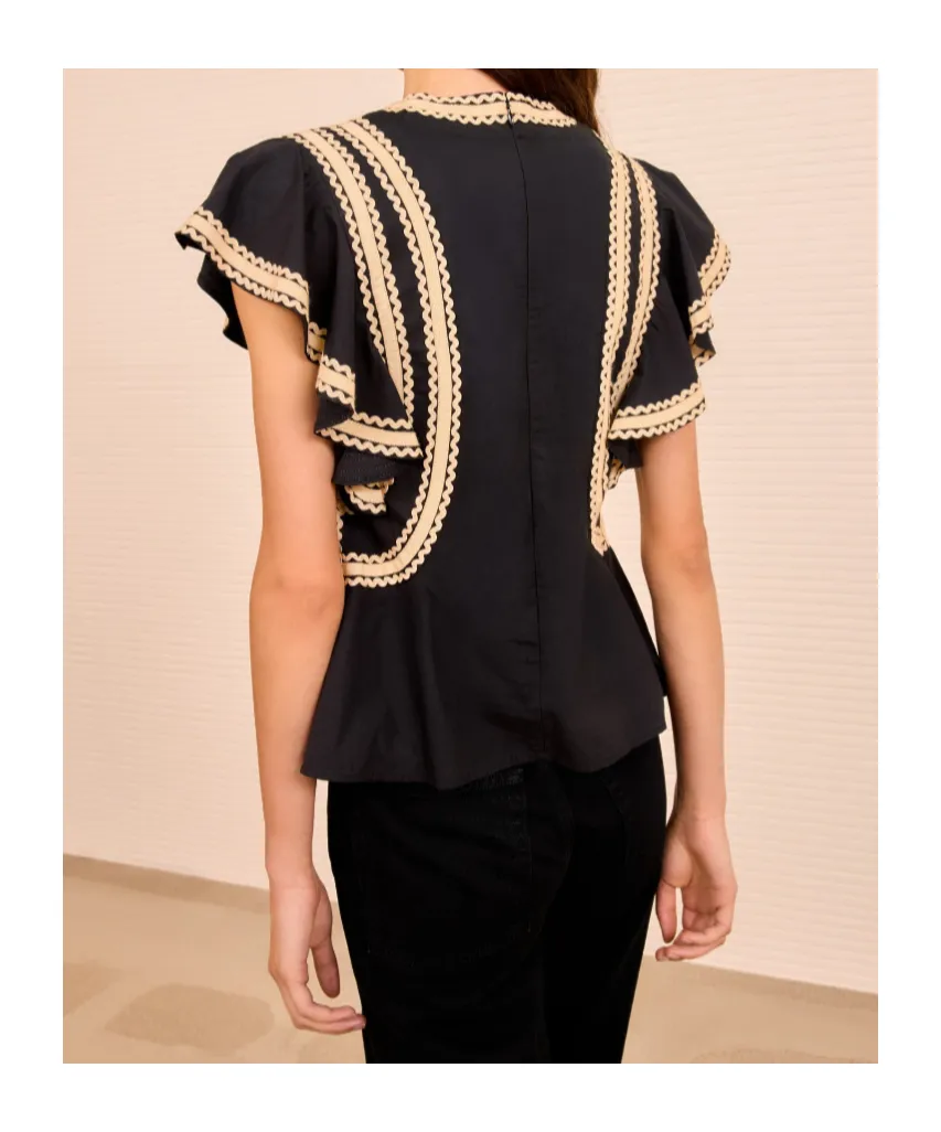 Anora Flutter Sleeve Top