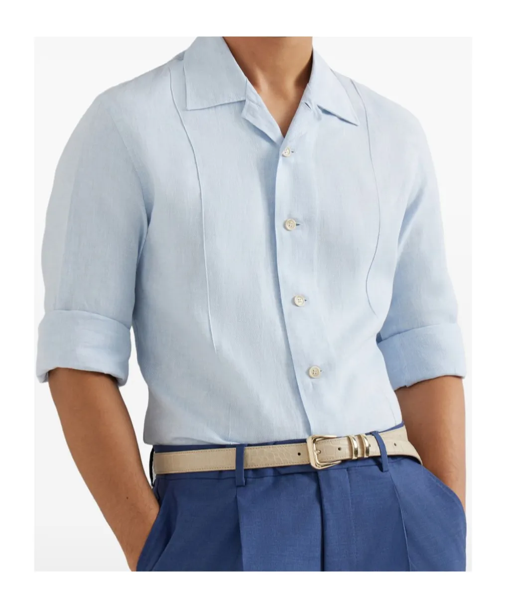 Button-Fastening Long-Sleeve Shirt