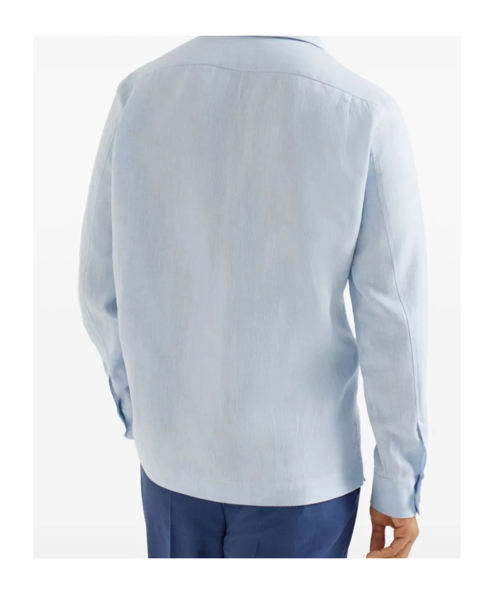Button-Fastening Long-Sleeve Shirt
