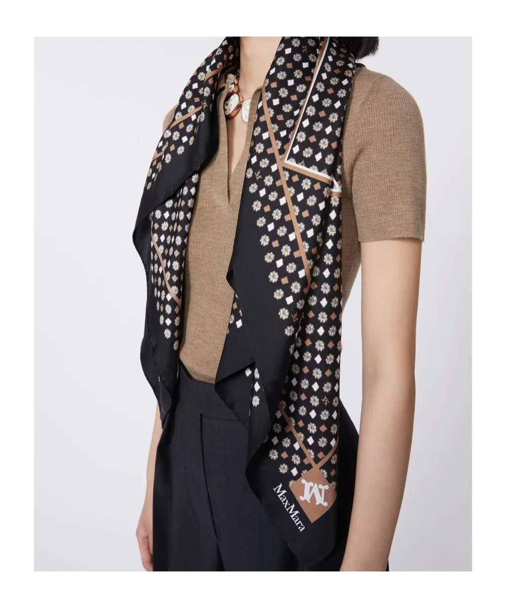 Printed Silk Oversized Scarf
