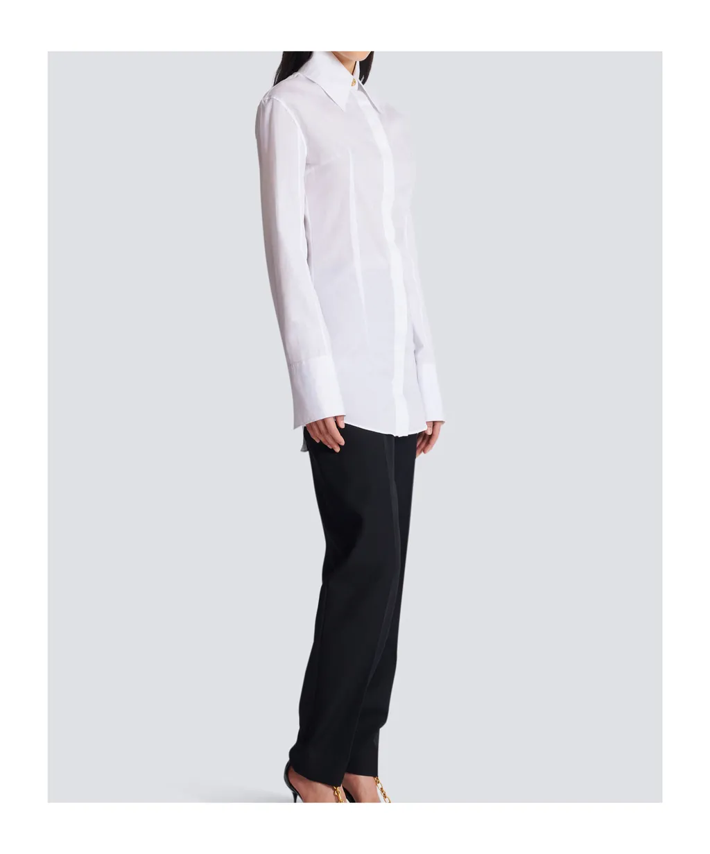Balmain Button-Up Long-Sleeved Poplin Shirt