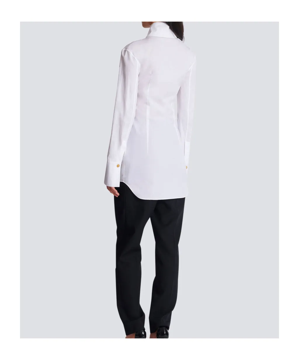 Balmain Button-Up Long-Sleeved Poplin Shirt