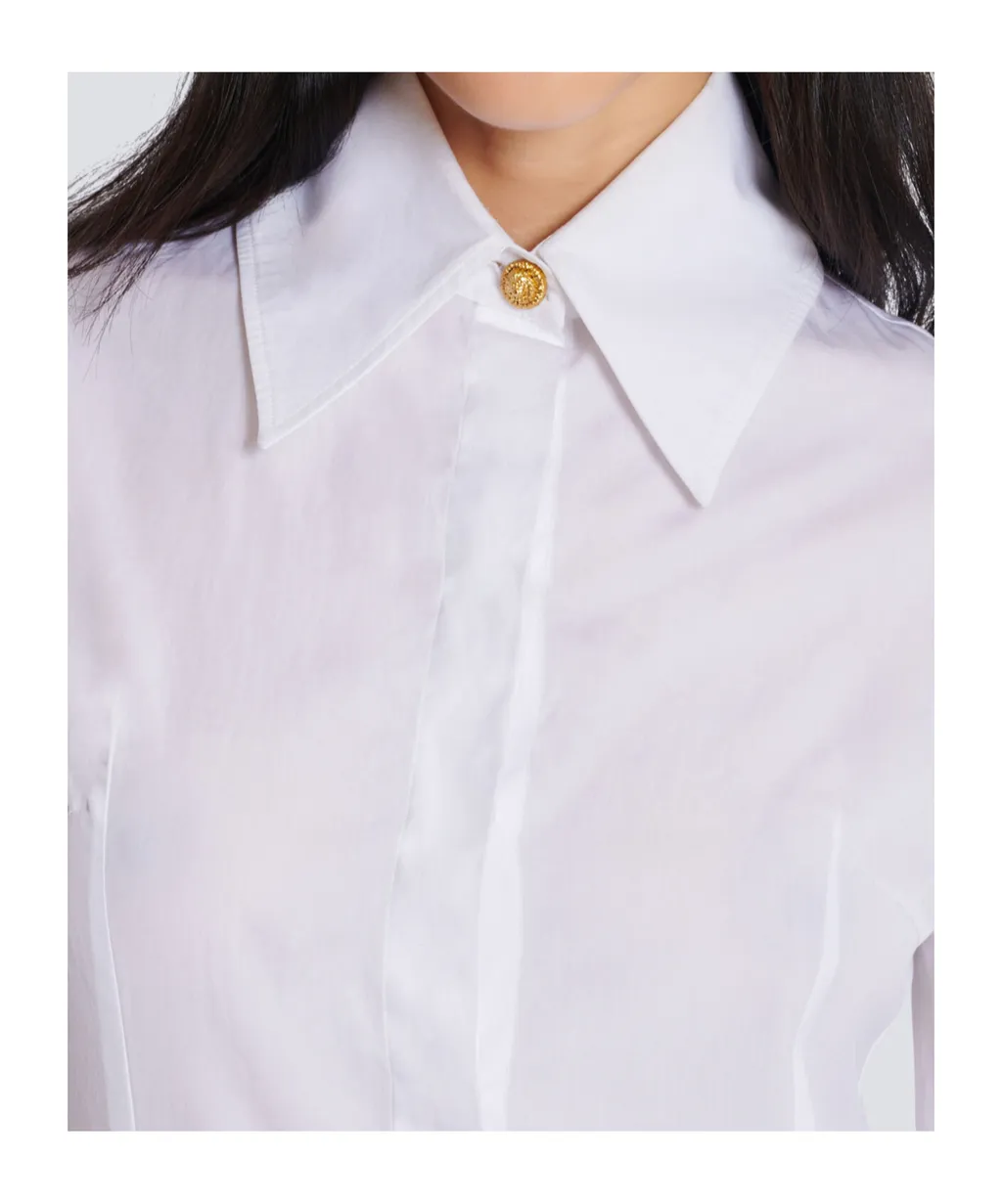 Balmain Button-Up Long-Sleeved Poplin Shirt