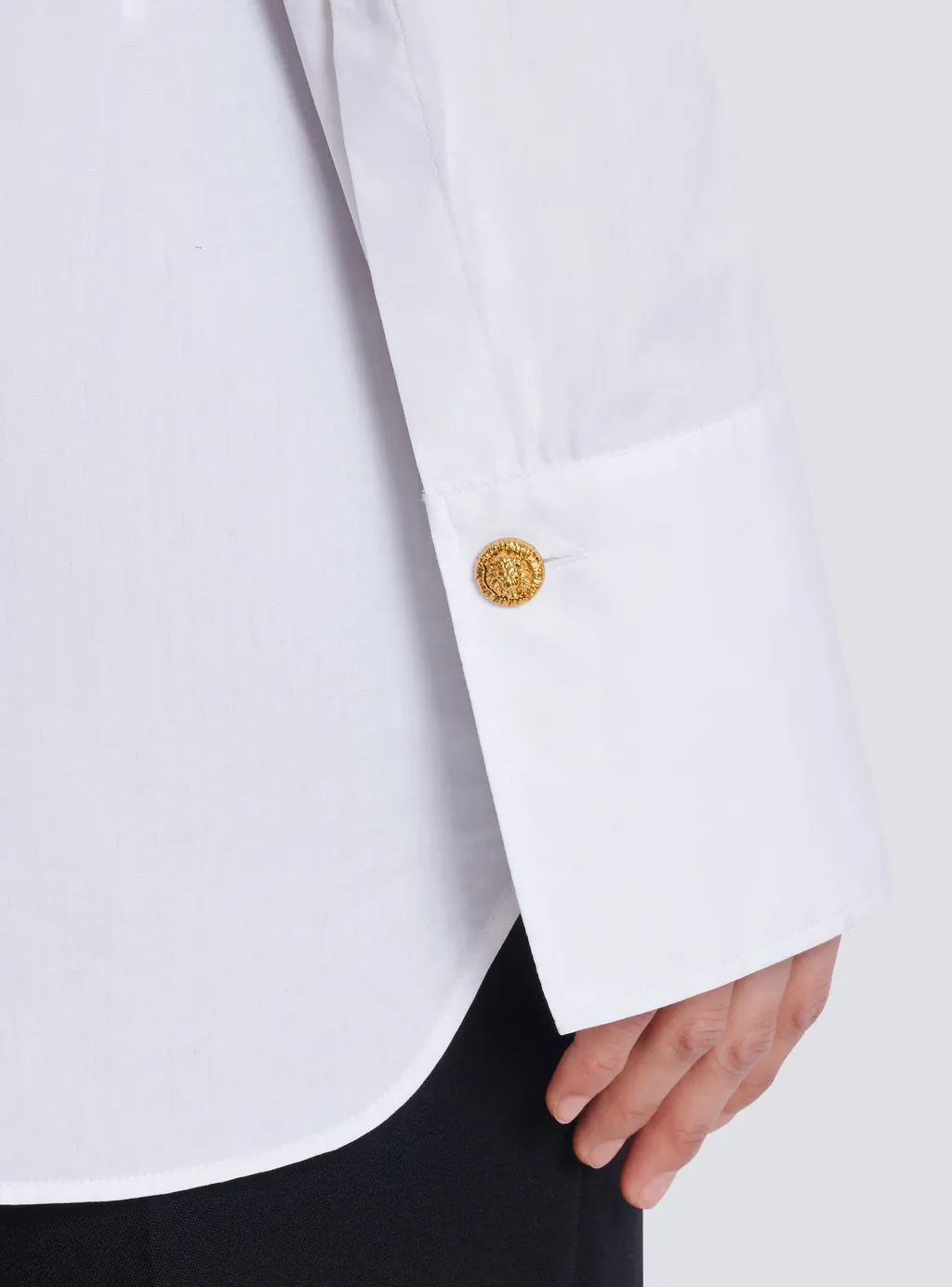 Balmain Button-Up Long-Sleeved Poplin Shirt