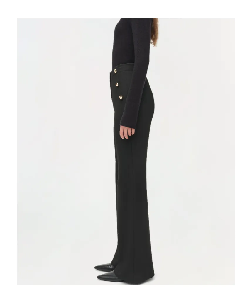 Robin Button-Embellishment Trousers