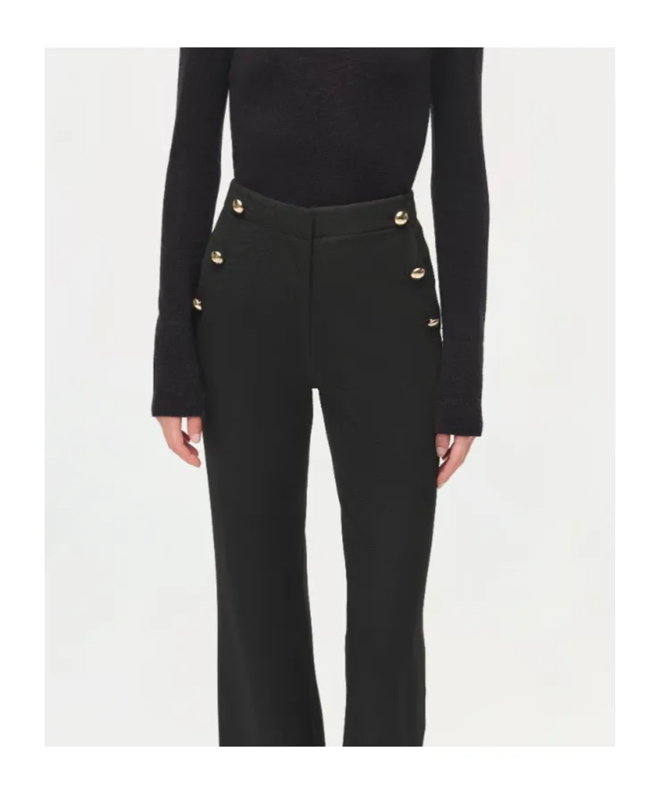 Robin Button-Embellishment Trousers