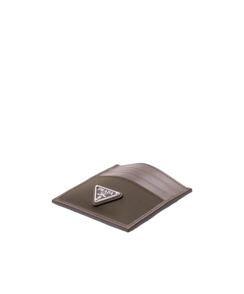 Prada Triangle-Logo Two-Toned Cardholder