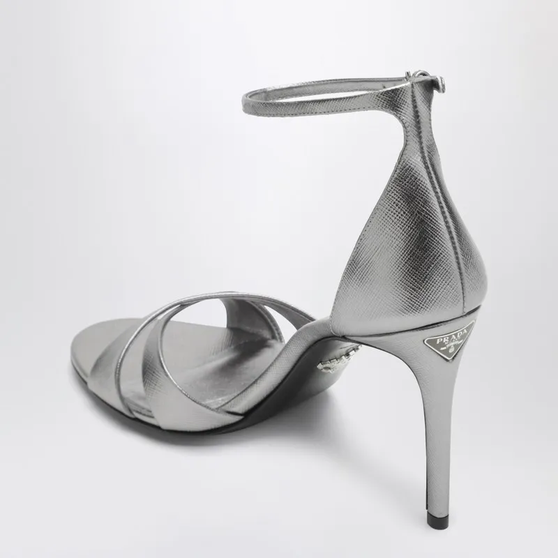 Prada Round-Toe High-Heeled Sandals