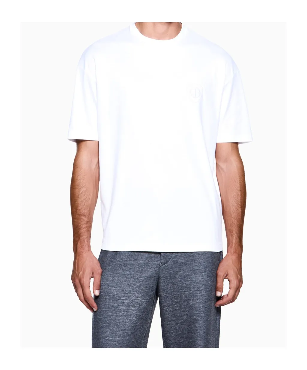 Giorgio Armani Logo Embroidered Crewneck T-Shirt