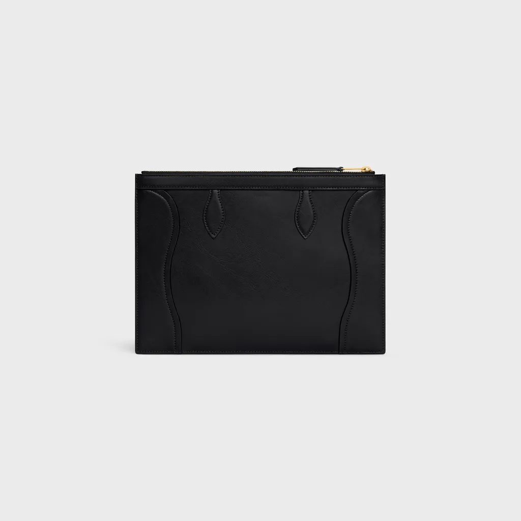 Medium Pouch In Glossy Calfskin