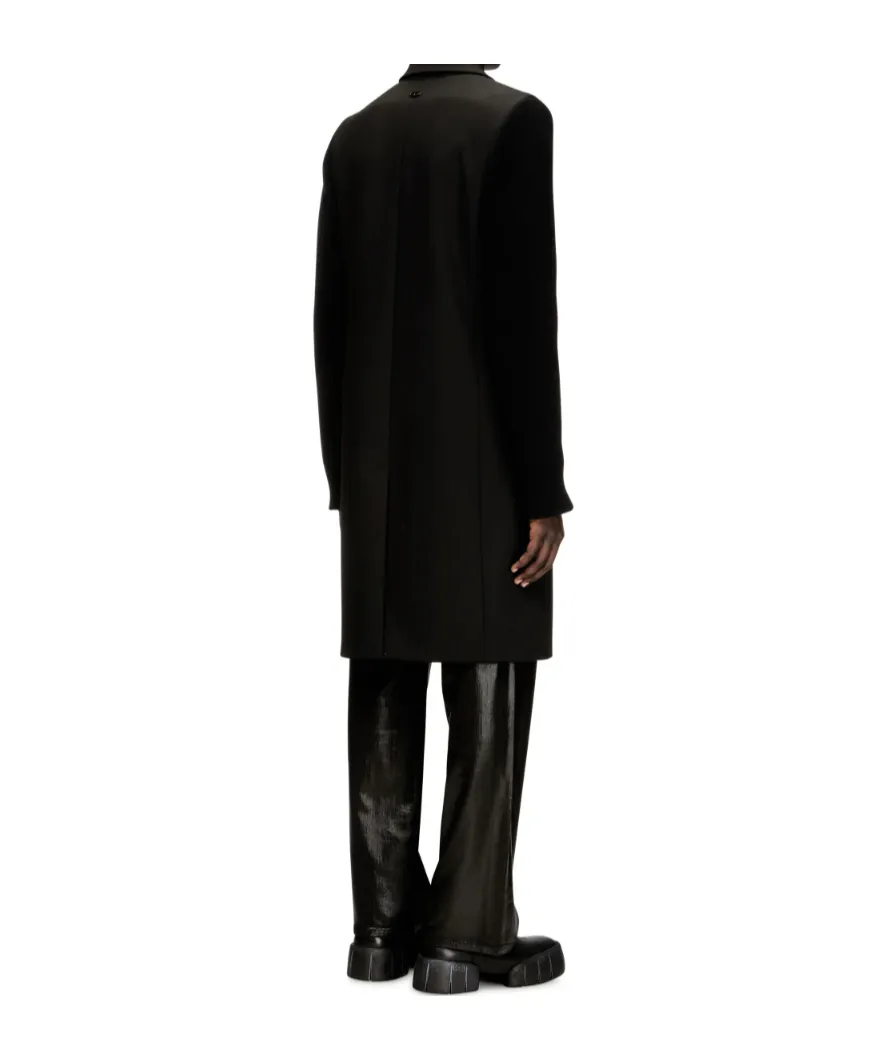 Coat In Tailoring Fabric And Ribbed Knit