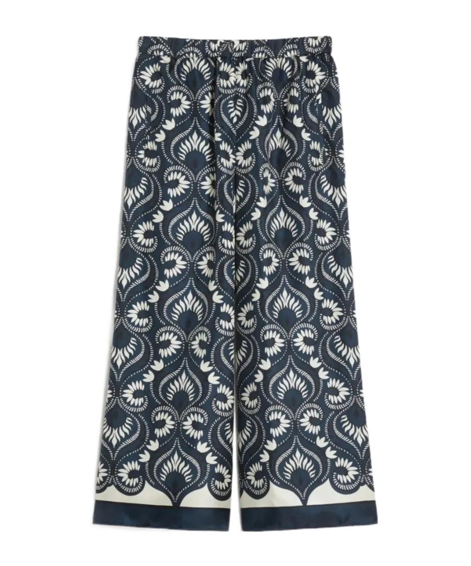 Fluid Printed Silk Trousers