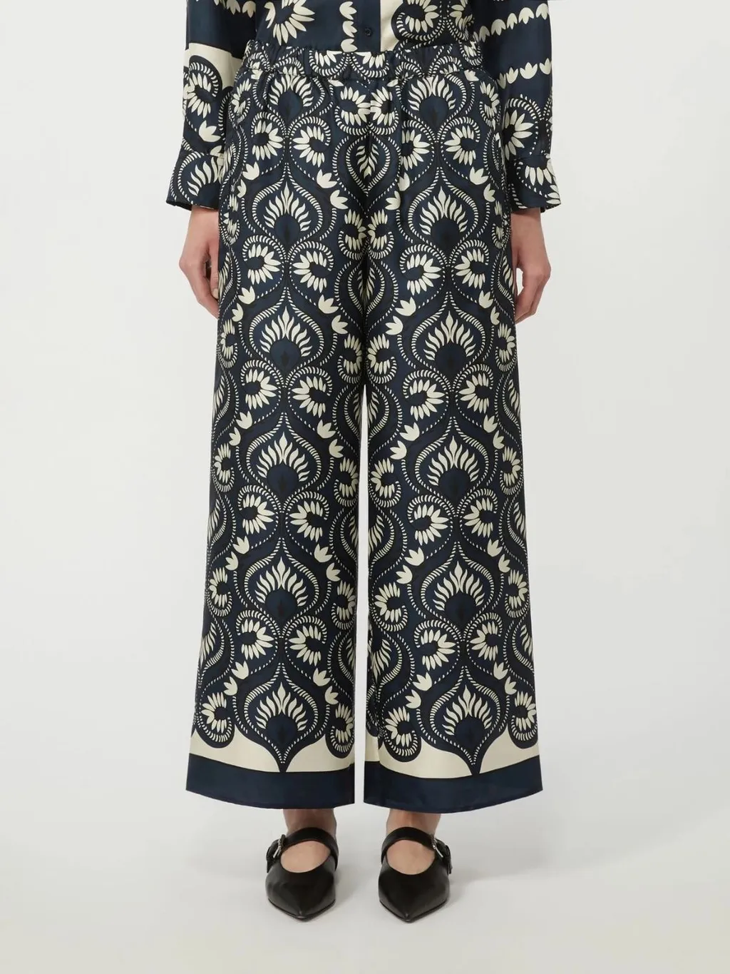 Fluid Printed Silk Trousers