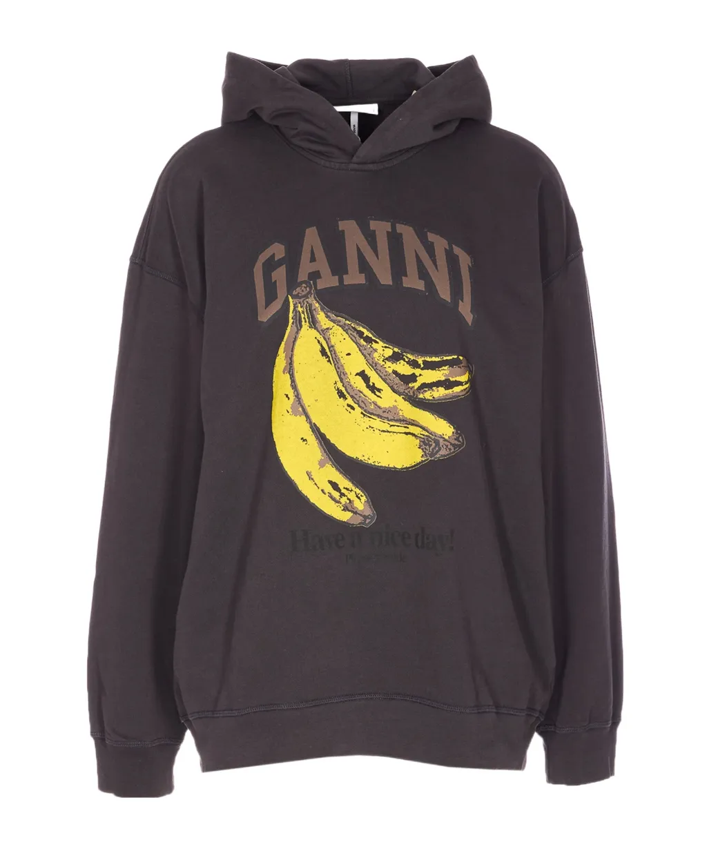 Ganni Banana Printed Hoodie