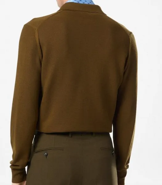 Long Sleeve Knitted Polo Shirt