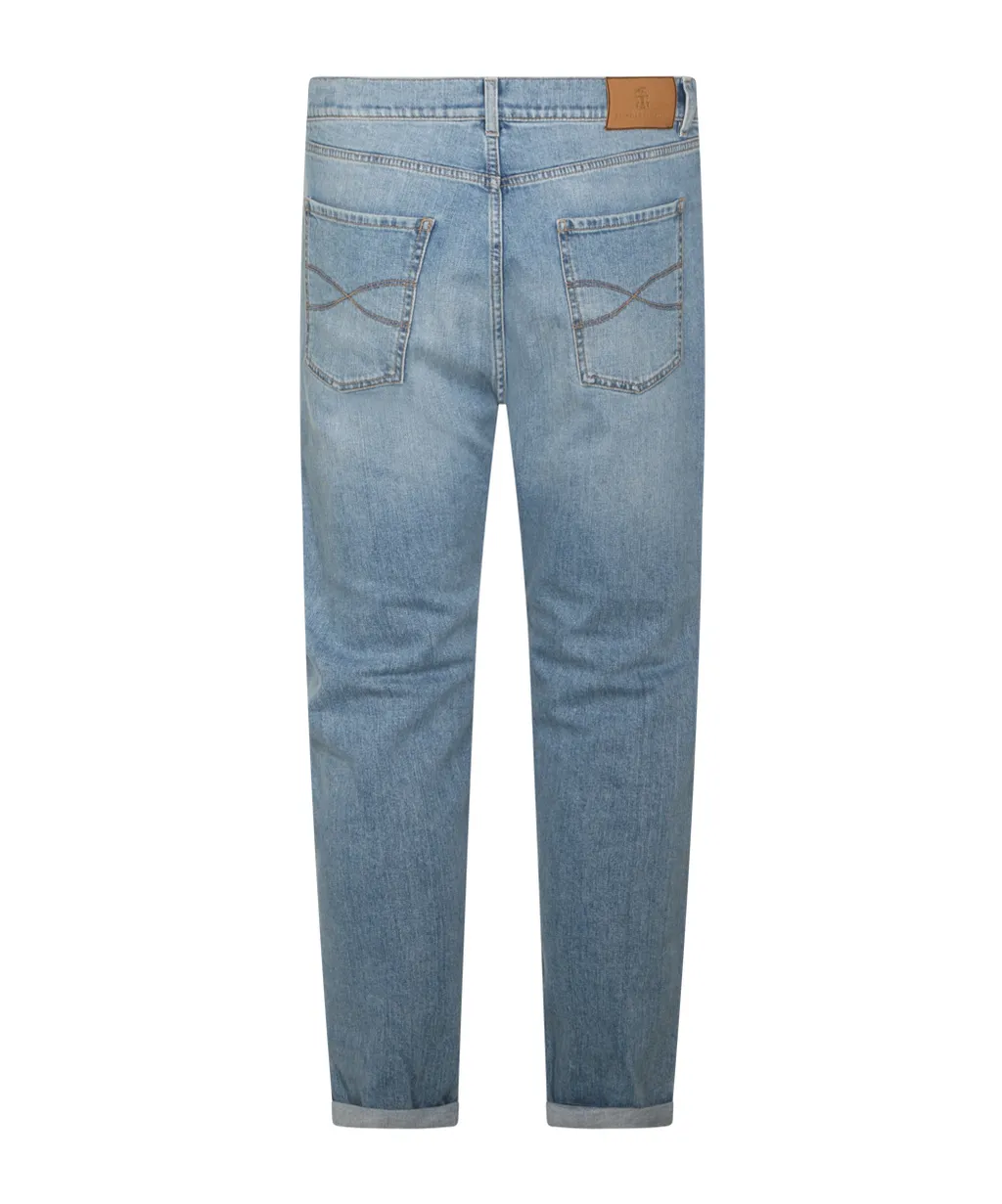Brunello Cucinelli Distressed Straight-Leg Jeans