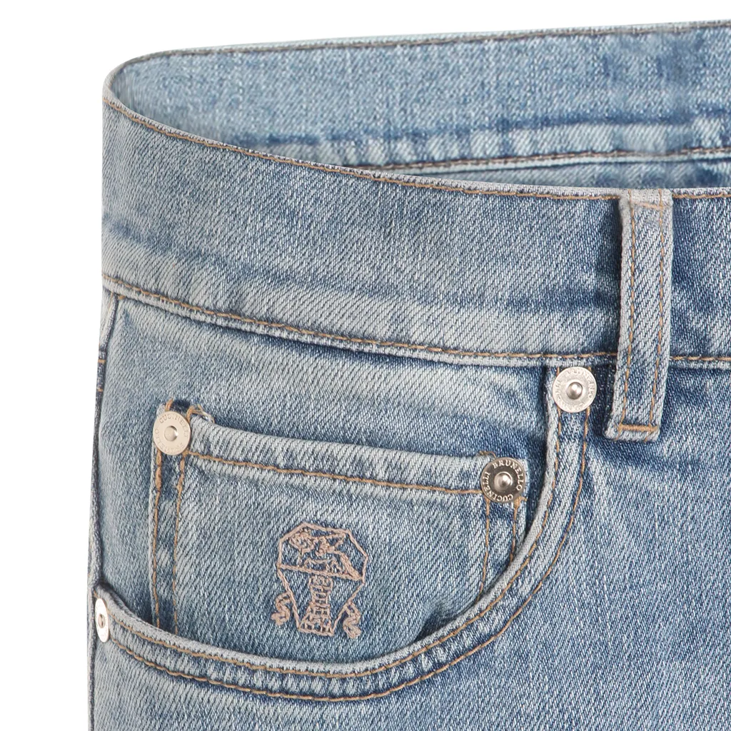 Brunello Cucinelli Distressed Straight-Leg Jeans