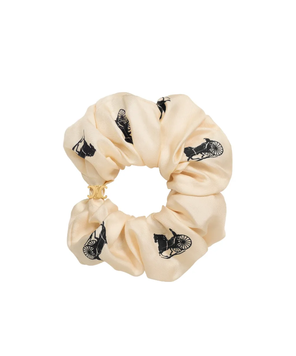 Celine C Sulky Scrunchy In Silk And Brass With Gold Finish