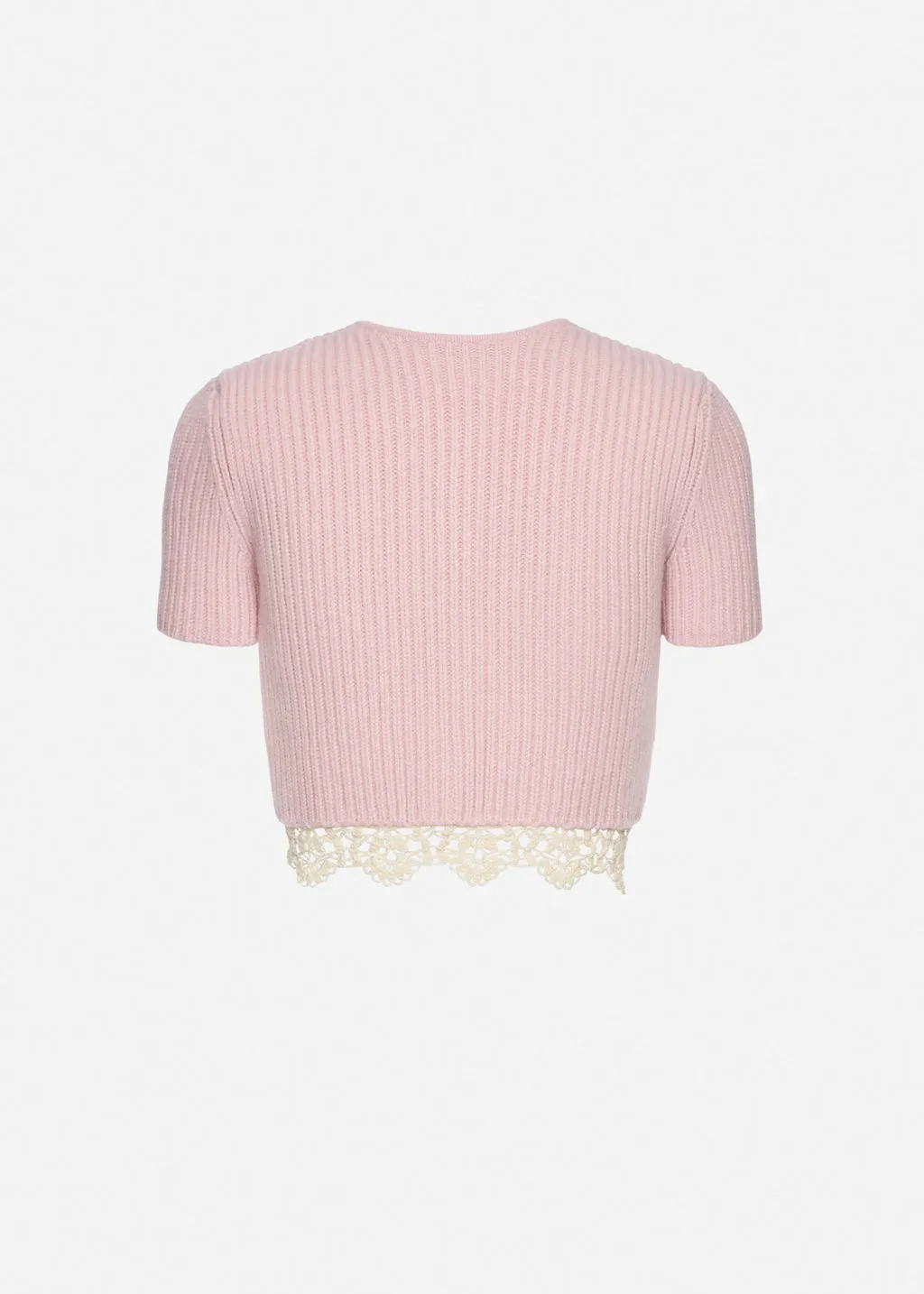 Short-Sleeved Crochet Sweater
