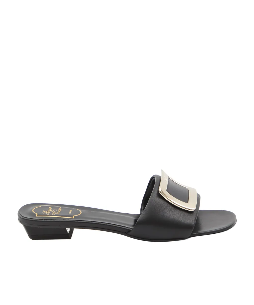 Roger Vivier Logo-Engraved Open-Toe Mules