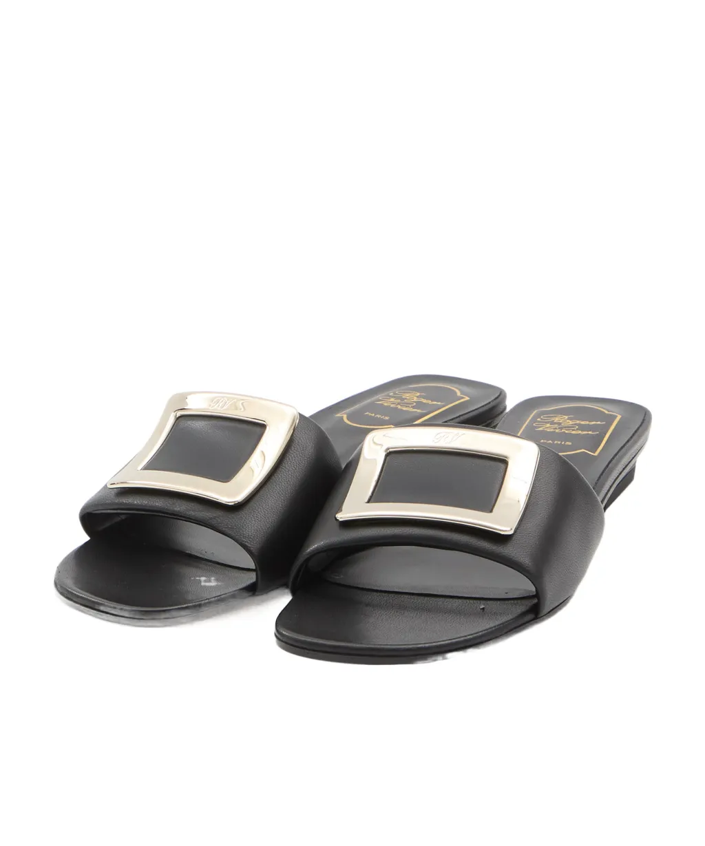 Roger Vivier Logo-Engraved Open-Toe Mules