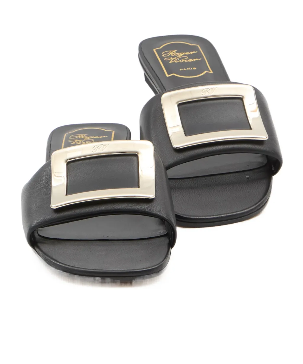 Roger Vivier Logo-Engraved Open-Toe Mules