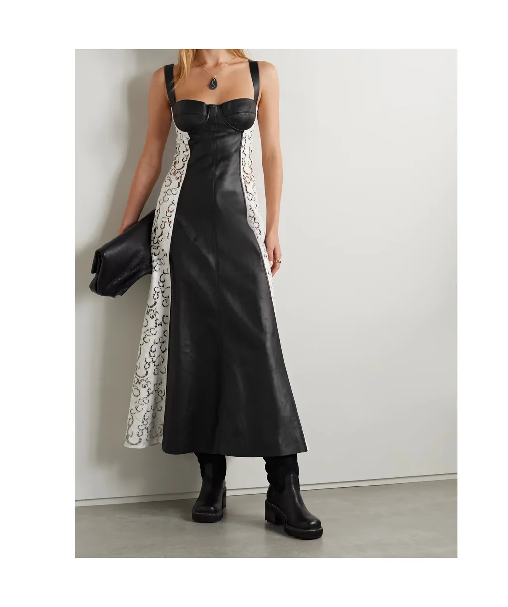 Abami Patchwork Lace Pattern Maxi Dress
