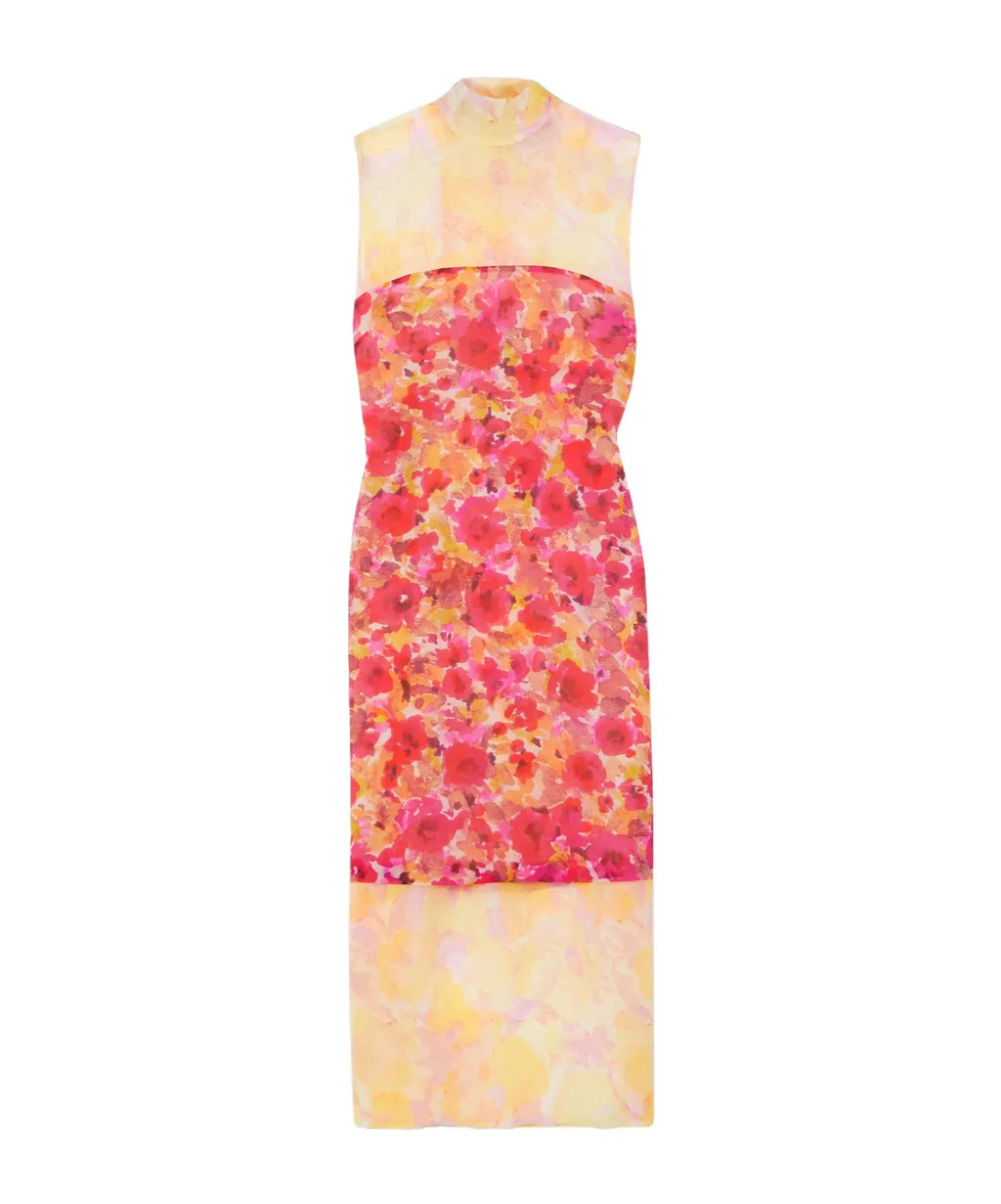Layered Floral Print Dress