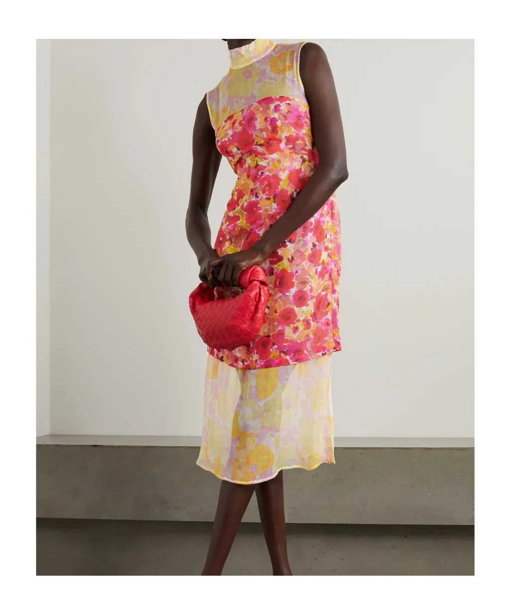 Layered Floral Print Dress