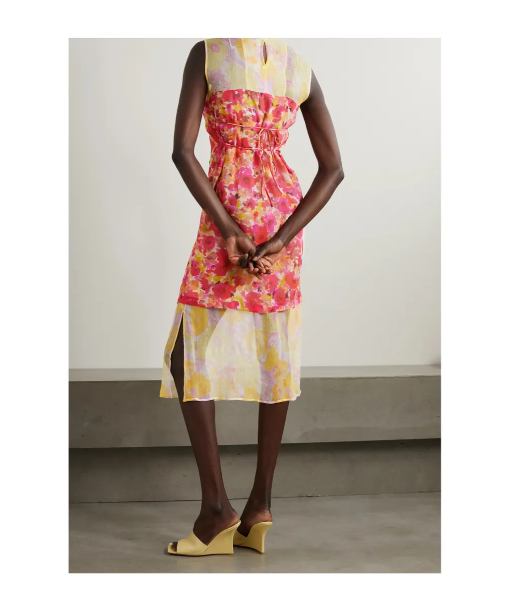 Layered Floral Print Dress