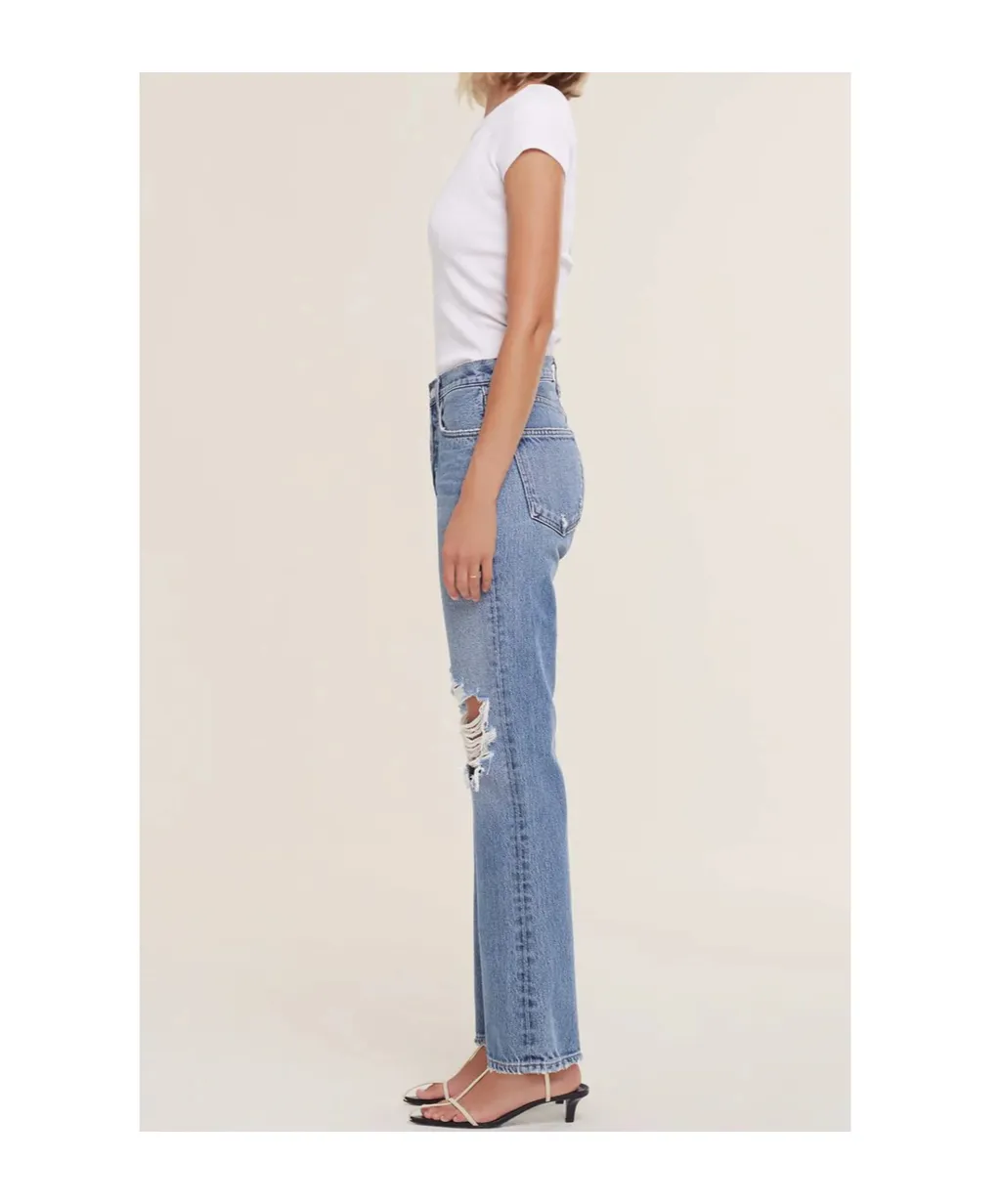 Lana Distressed Mid-Rise Jeans