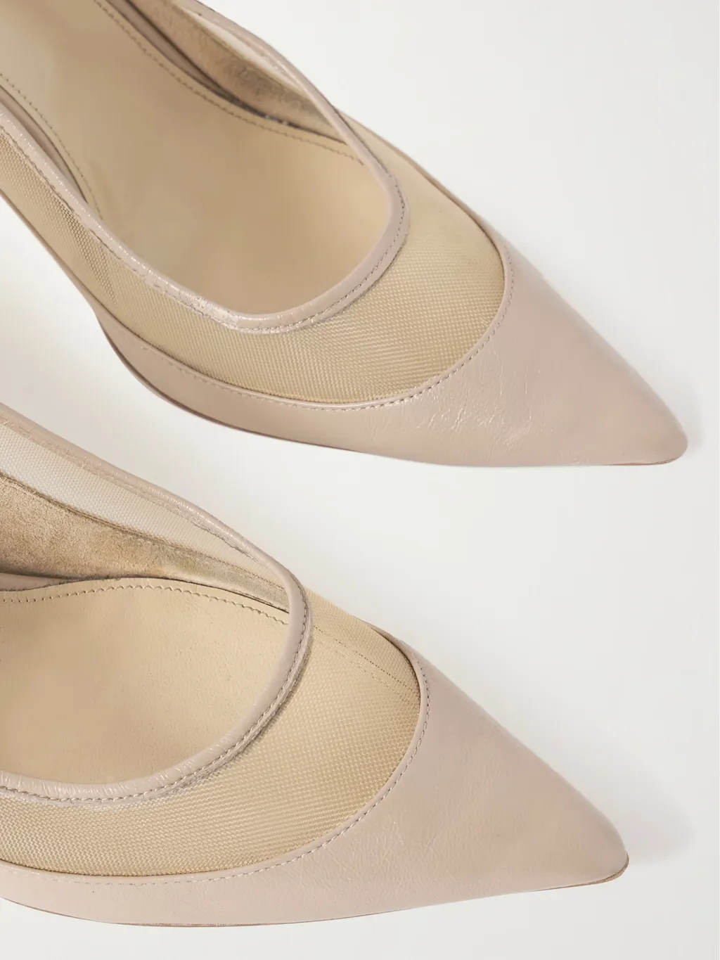 The River 75Mm Mesh-Panel Leather Pumps