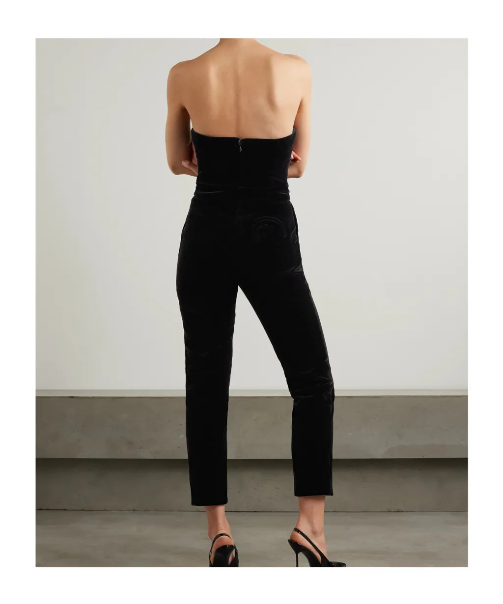 Clyde Strapless Velvet Jumpsuit