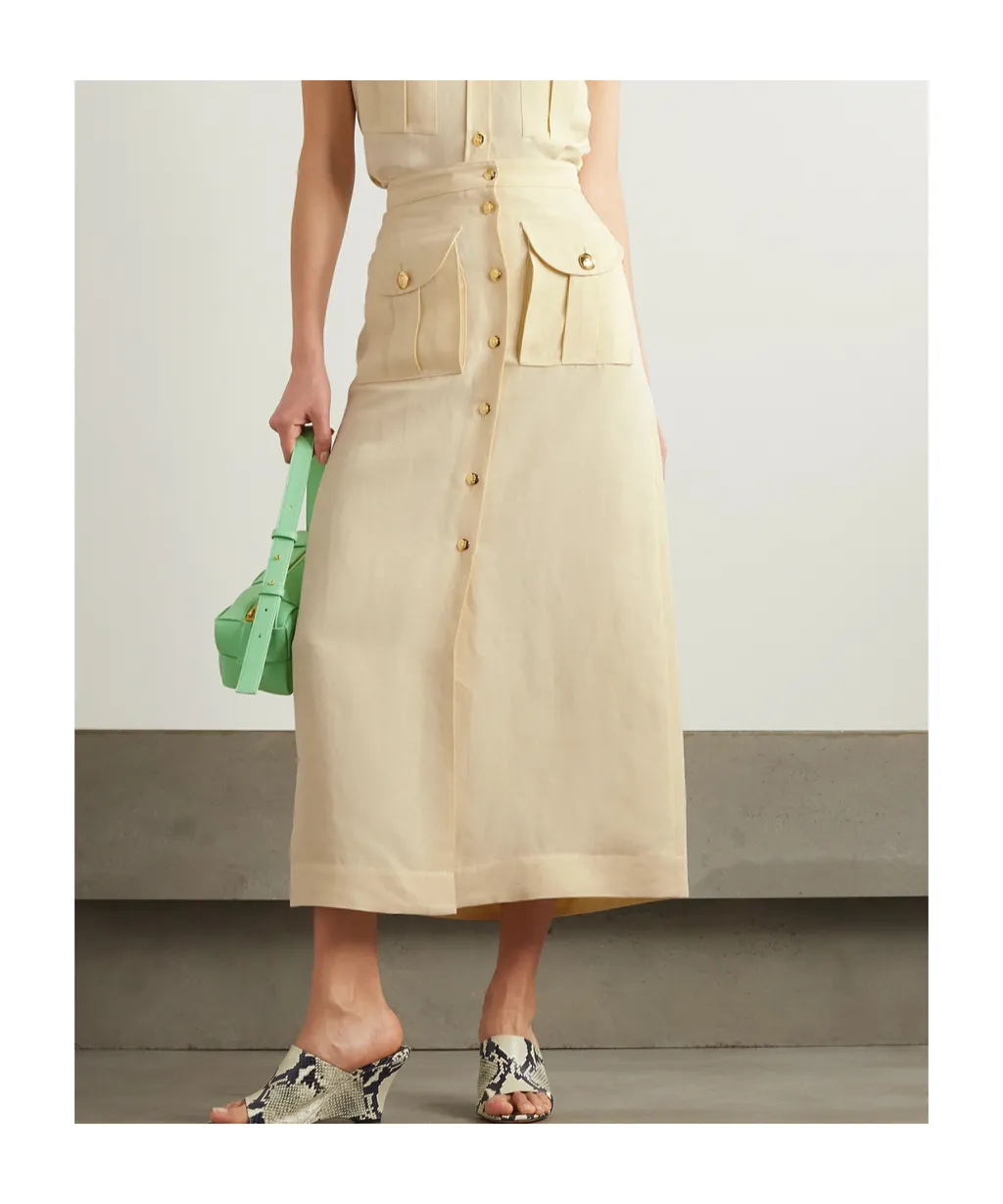 Twill Midi Skirt