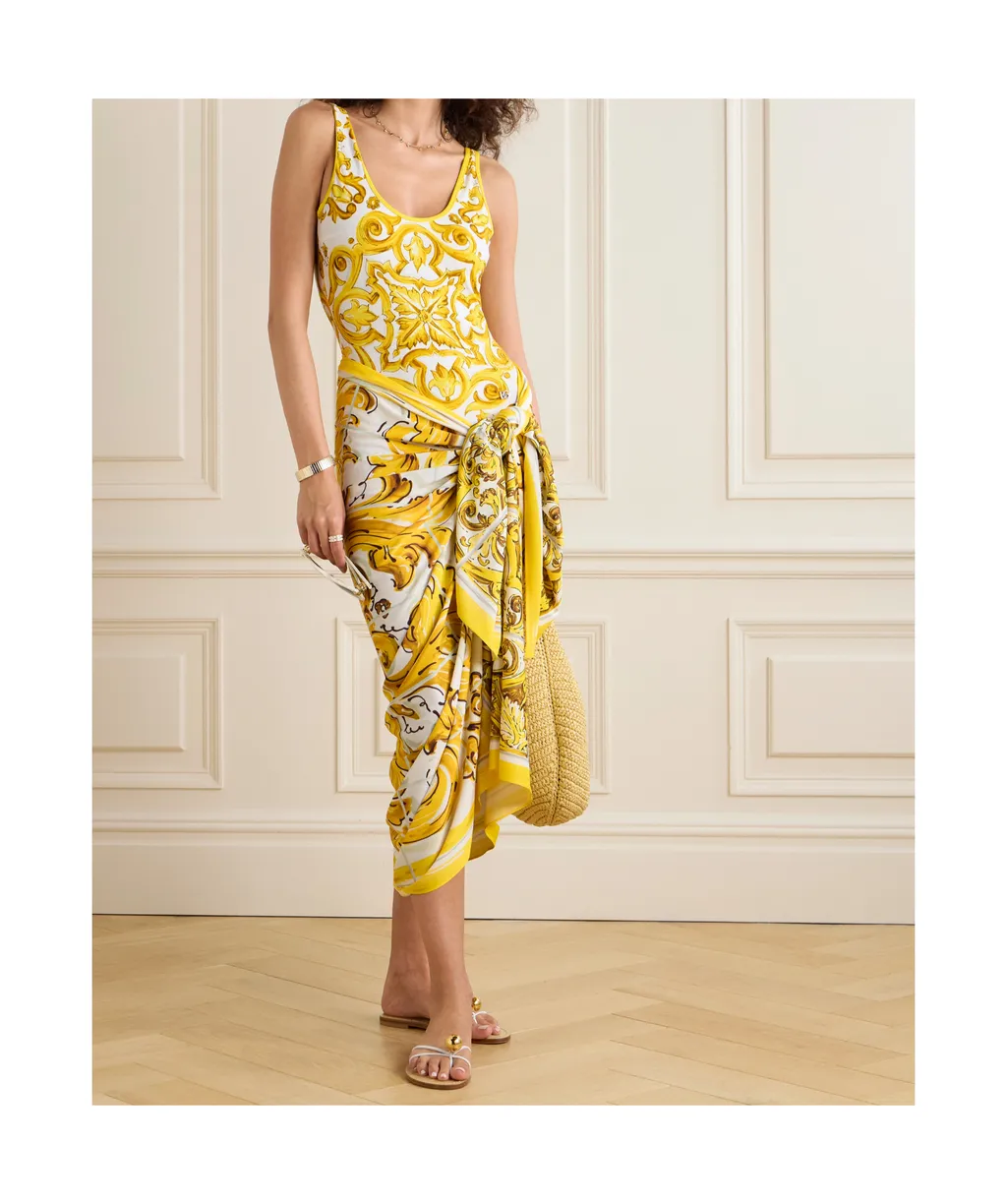 Majolica Printed Jersey Pareo