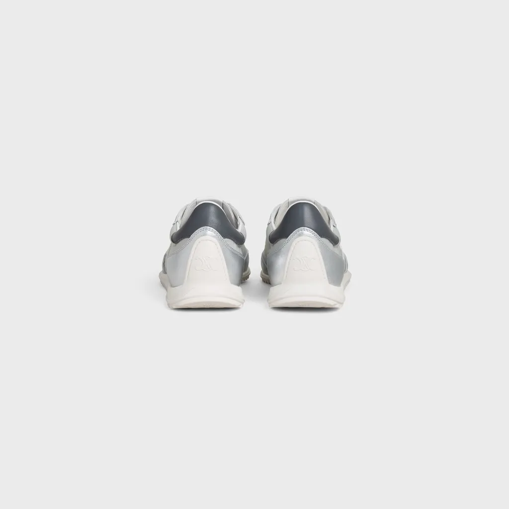 Celine Racer - Low Top Sneaker With Triomphe In Nylon, Laminated Calfskin And Calfskin