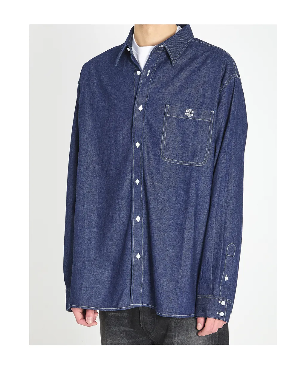 Long-Sleeved Denim Shirt
