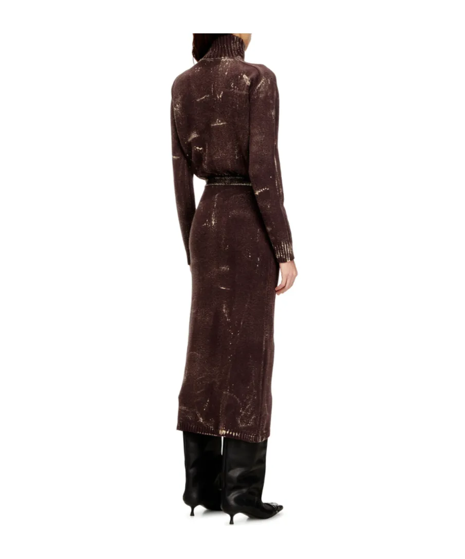 M-Marcelle Zipped Turtleneck Midi Dress