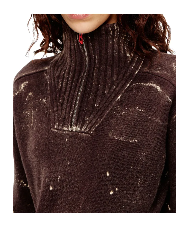 M-Marcelle Zipped Turtleneck Midi Dress