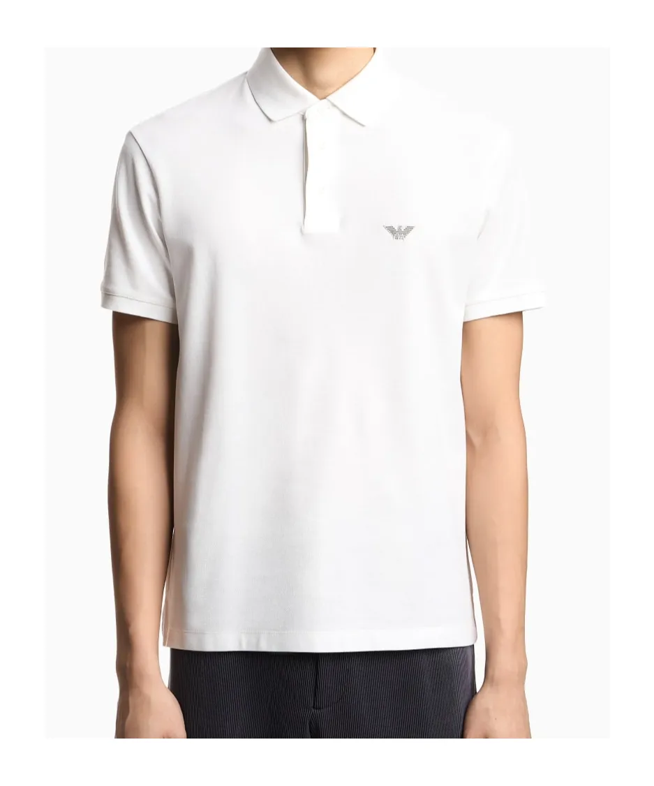 Emporio Armani Logo Embroidered Short-Sleeved Polo Shirt