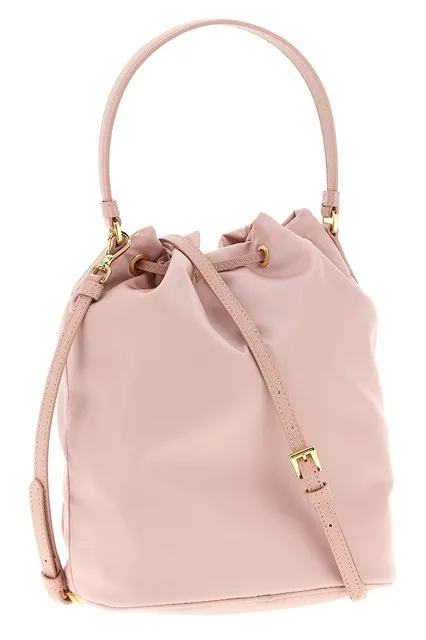 Prada Re-Nylon Triangle-Logo Drawstring Bucket Bag