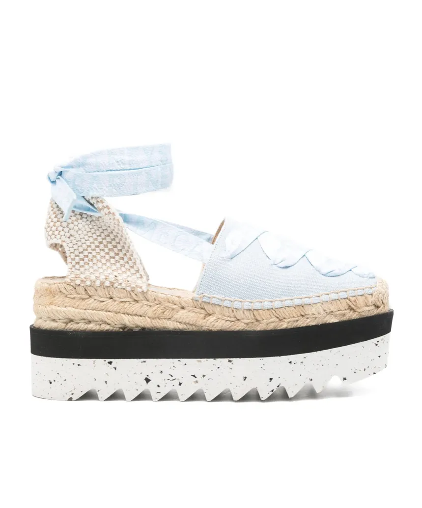 Ribbon-Detail Platform Espadrilles