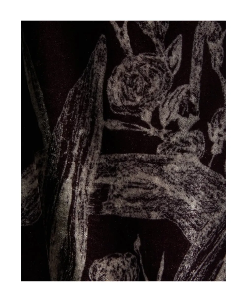 Velvet Floral-Print Dress