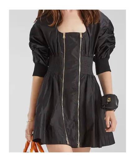 Zip-Up Mini Dress