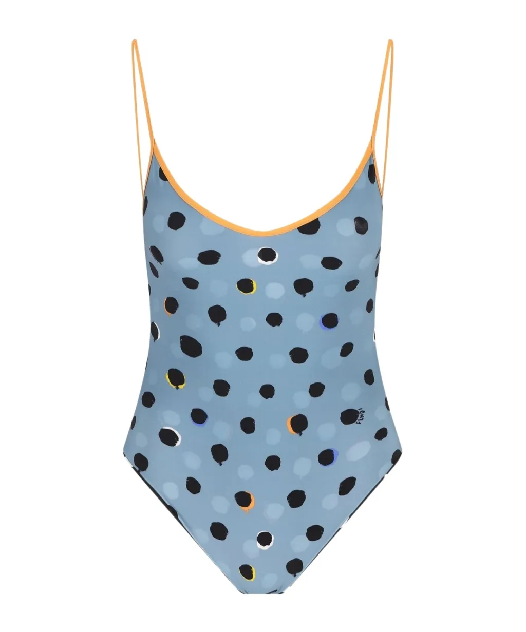 Fendi Polka Dot Printed One-Piece Swimsuit