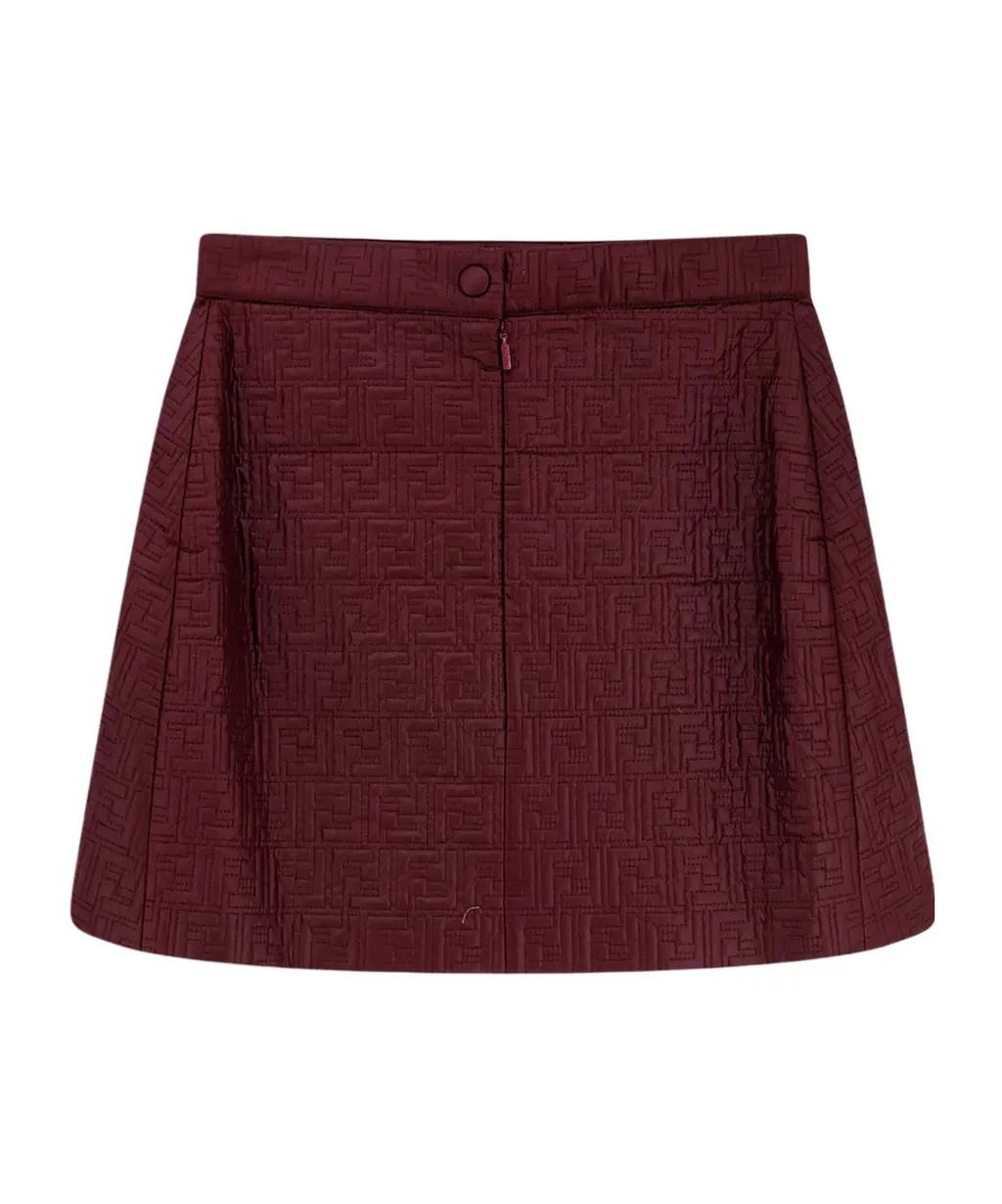 Fendi Ff Quilted Front-Slit Mini Skirt